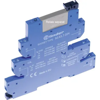 Relé Finder 93.63.0.024 patice pro relé S úchytným třmenem , s LED diodou, S EMV odrušením , Finder řada 34, Finder 34.51, Finder 34.81, 1 ks