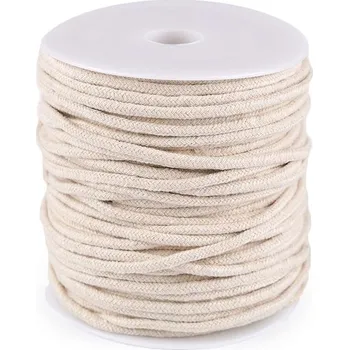 Příze Galanterka Šňůra na drhání macramé Ø4 mm 50 m režná světlá
