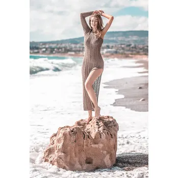 Dámské šaty Glara Letní pletené šaty s odhaleným ramenem 658976