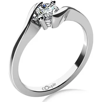 Prsten Couple, Zásnubní prsten Tanya, bílé zlato se zirkonem, vel.: 55, ø17,5 mm, 6864055-0-55-1