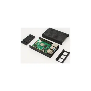 Počítač Kryt Raspberry case Alu pro Raspberry Pi 4 B, černá (Joy-it)