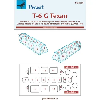 Plastikový model Peewit 1/72 Canopy mask T-6G Texan (REV/HELL)