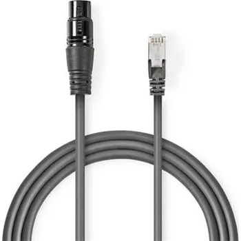 Elektrická zásuvka Nedis Kabel DMX s adaptérem, XLR 3pin zásuvka/ RJ45 zástrčka, 0,3m COTP15710GY03
