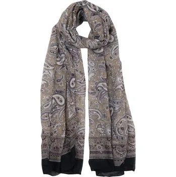 Šátek Černo hnědý šátek se vzorem - 80*180 cm