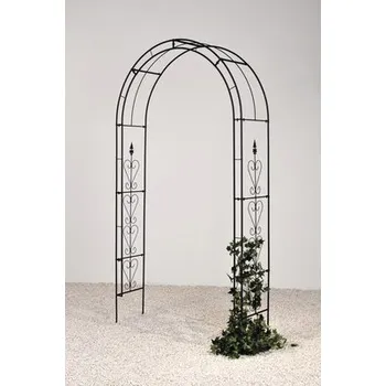 Stojan na květiny Oblouk na růže Saphira černý 130x38x240 cm