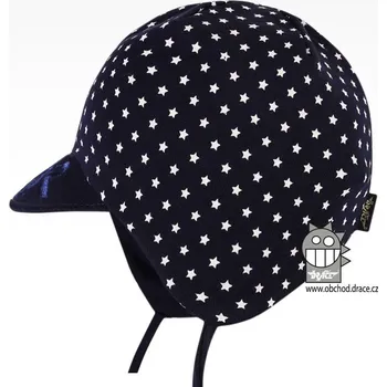 Čepice čepice Dráče Robin 24 tmavomodrá s hvězdičkami zavazovací velikost čepic: 50-52cm (2-4 roky, RDX vel. 4)