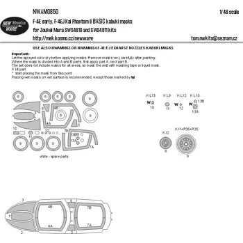 Plastikový model New Ware 1/48 Mask F-4E early, F-4EJ Kai Phantom II BASIC