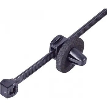 Stahovací páska HellermannTyton 150-37799, T50ROSSFT6,5 16-3MD, stahovací pásky, 4.60 mm, 200 mm, černá, s rozpěrnou kotvou, u talíře utěsněnou, 1 ks