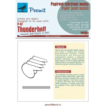 Plastikový model Peewit 1/144 Paper paint mask P-47 Thunderbolt (EDU/PTZ)