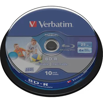 Blu-ray film Verbatim 43804 Blu-ray BD-R 25 GB 10 ks vřeteno s potiskem