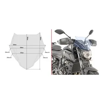 Motodoplněk A2140BL plexi čiré/modré "ICE" Yamaha MT-07 700 (18-20), vxš280x365 mm, včetně montážní sady GIVI s.r.l. 343623