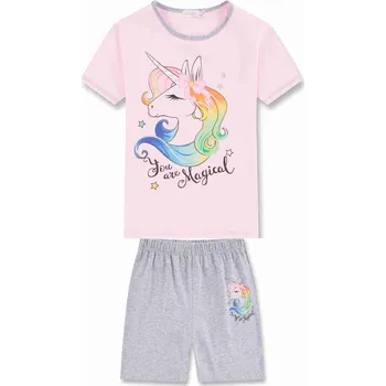 Chlapecké pyžamo Dívčí letní pyžamo - KUGO MP1243, světlonce růžová Barva: Růžová, Velikost: 98