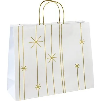 Nákupní taška Vánoční taška bílá Star 36x12x30 G074