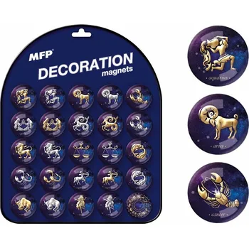 Dekorativní magnet UNIPAP magnet dekorační kulatý 3,5cm mix č.5 - horoskopy 4200279 162962