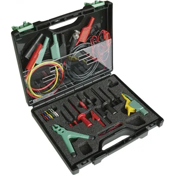 Měřicí kabel SKS Hirschmann PMS SKS Electronic sada bezpečnostních krokosvorek, konektor 4 mm, konektor 2 mm, konektor 0,64 mm, CAT III 1000 V, černá, červená, žlutá, zelená