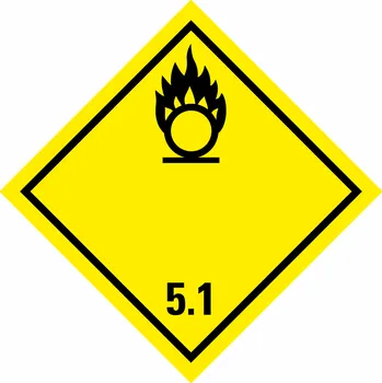ADR třída 5.1 - Látky podporující hoření samolepící vinylová fólie 150 x 150 mm