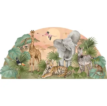 Samolepící dekorace Pastelowe Love Nálepka na zeď - safari - Toulání divočinou