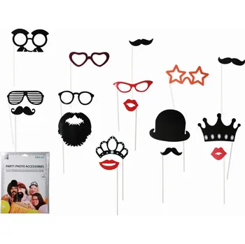 Party dekorace Roxan Foto doplňky Moustache & Lips 17 ks