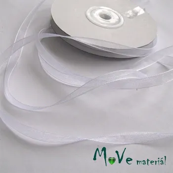 Stuha Šifónová stuha bílá 6mm, 1m