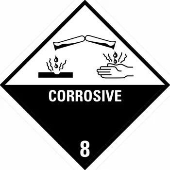 ADR třída 8 - CORROSIVE samolepící vinylová fólie 250x250 mm