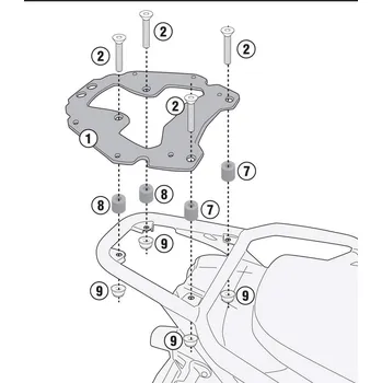 Nosič na motocykl a skútr SR 8203 horní nosič pro MOTO GUZZI V85 TT (19) pro kufr Monokey nebo Monolock, bez plotny
