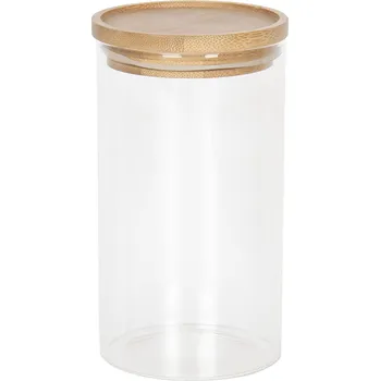 Dóza na potraviny Dóza na skladování potravin s dřevěným víkem Bois – Ø 8*15 cm