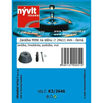 SADA - zarážka MINI na stěnu Ø 24x11 mm, ČERNÁ - K2/2646