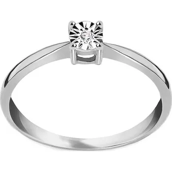 Prsten Zásnubní diamantový prsten z bílého zlata Aliza KU0014A + dárkové balení LUXUS zdarma