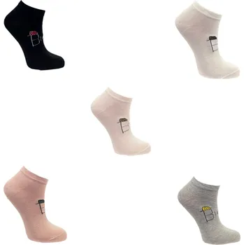 Dámské ponožky PeSaiL Dámské bavlněné kotníčkové ponožky KD 00-01 - 5 párů Barva: Mix barva, Velikost: 35-38