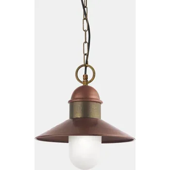 Il Fanale Borgo venkovní závěsné svítidlo z mosazi, mědi a mléčného skla 1xE27 max 100W, průměr 34cm, IP44
