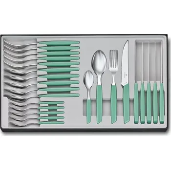 Příbor Sada příborů steak Victorinox Swiss Modern 24 ks, zelená