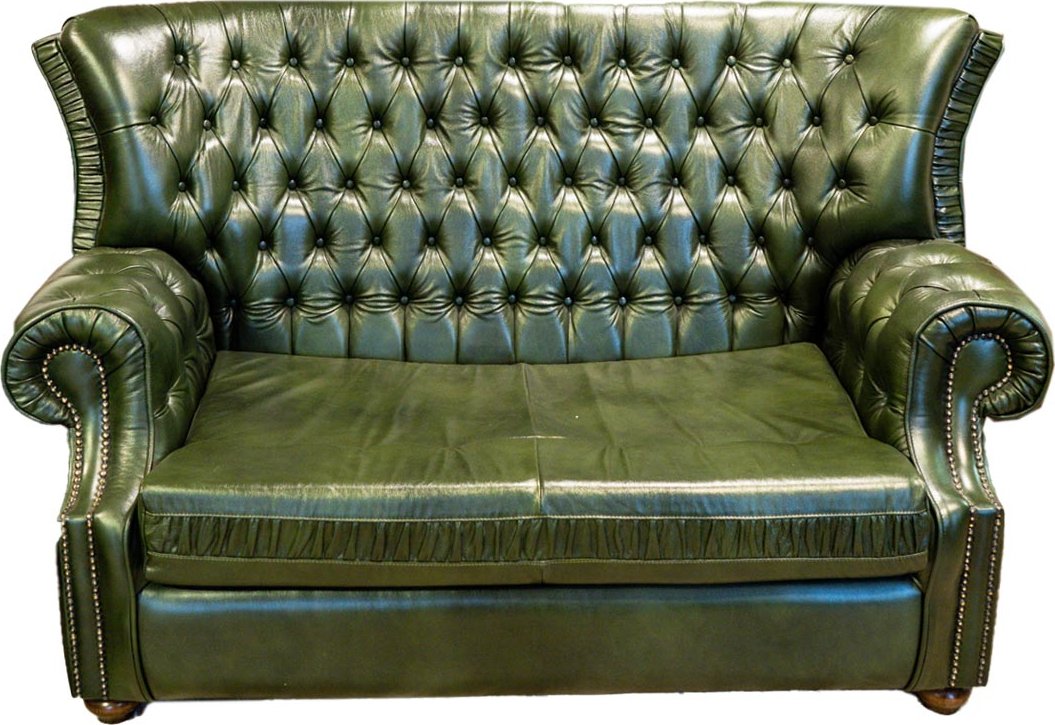 Nábytek Chodura Kožená sedací souprava Neapol Lux dřevo 105x165x95 zelená