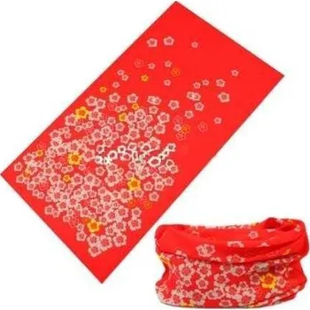 Šátek TWOEIGHTFIVE multifunkční šátek na krk Flower Field red - červený