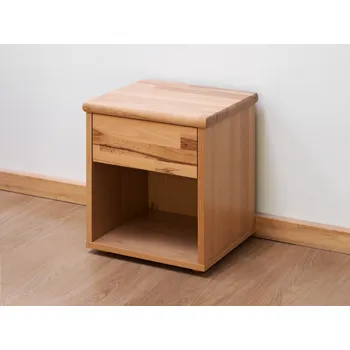 Nábytek BMB Noční stolek úzký - buk Moření: káva, Provedení: Jádrový buk