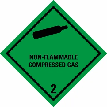 Značení ADR třída 2.2 - NON FLAMMABLE COMPRESSED GAS samolepící vinylová fólie 100 x 100 mm