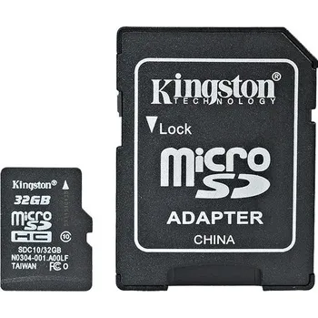 Paměťová karta Kingston™ Micro SDHC 32GB Cl.10 + SD adaptér