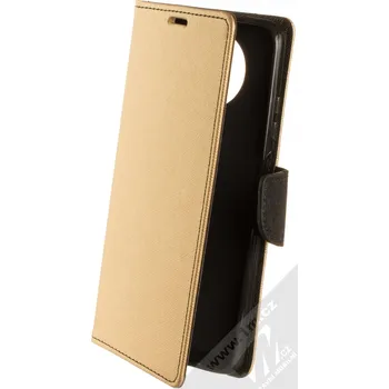 Pouzdro na mobilní telefon 1Mcz Fancy Book flipové pouzdro pro Xiaomi Redmi Note 9T zlatá černá (gold black)