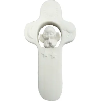 Vánoční dekorace Ornatis Dětský kříž - pro holčičku Provedení: Přírodní bez malování, Velikost: 15 cm