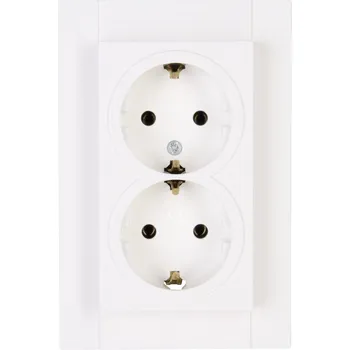 Elektrická zásuvka Kopp 2násobný kompletní sada zásuvka s ochranným kontaktem HK 07 čistě bílá 929529008 1 ks