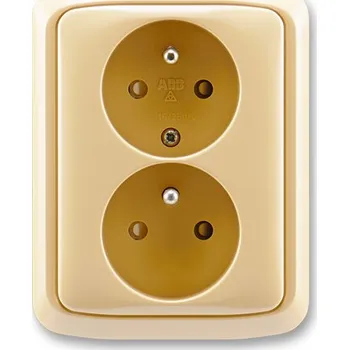Elektrická zásuvka ABB 5512A-2359 D Tango® Zásuvka dvojnásobná s ochrannými kolíky, s clonkami, béžová