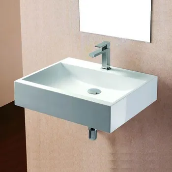 Umyvadlo BESTECO Quatro 60 Umyvadlo z Litého Mramoru, 60x46 cm, Hranaté, Bílá