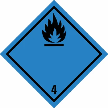 ADR třída 4.3 - Látky vytvářející hořlavý plyn ve styku s vodou samolepící vinylová fólie 250x250 mm