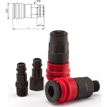 Příslušenství ke kompresoru GAV BEZPEČNOSTNÍ THERMOPLAST. RYCHLOSPOJKA STL.VZDUCH 1/4" vnitřní závit