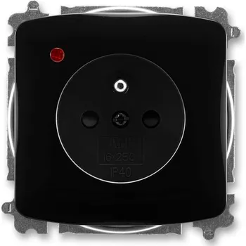 Elektrická zásuvka ABB 5599A-A02357 N Tango® Zásuvka jednonásobná s ochranným kolíkem, s clonkami, s ochranou před přepětím, černá