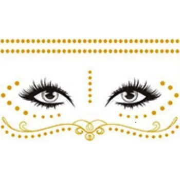 Odstranitelné tetování Jednorázové metalické dočasné tetování na obličej zlaté tečky, ornamenty