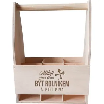 Žertovný předmět Miluji v životě dvě věci: být rolníkem a pití piva - přepravka s gravírováním- Tričkový.cz