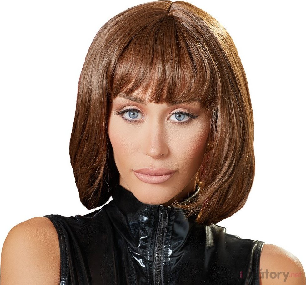 Paruka s ofinou Cottelli - krátká (mikádo), hnědá