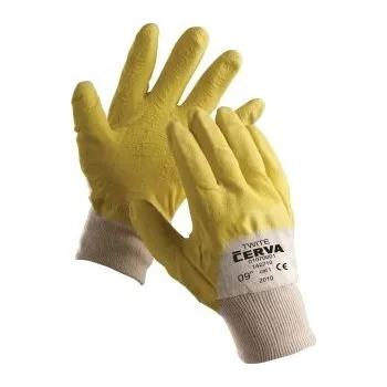 Pracovní rukavice CERVA TWITE rukavice bavlna-žlutý latex