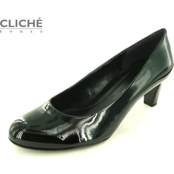 Dámské lodičky Černé lakované nadměrné lodičky Gabor 44