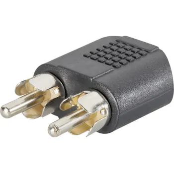 Video redukce SpeaKa Professional SP-7869756 cinch / jack audio Y adaptér [2x cinch zástrčka - 1x jack zásuvka 3,5 mm] černá